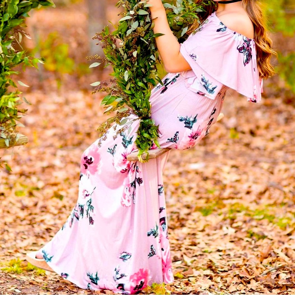 Sweet Pea Pink Floral Maxi Dress